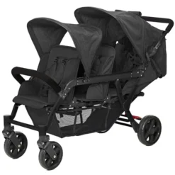 Familidoo Poussette 3 Places Lidoo H3E + Ergondrive - Full Black