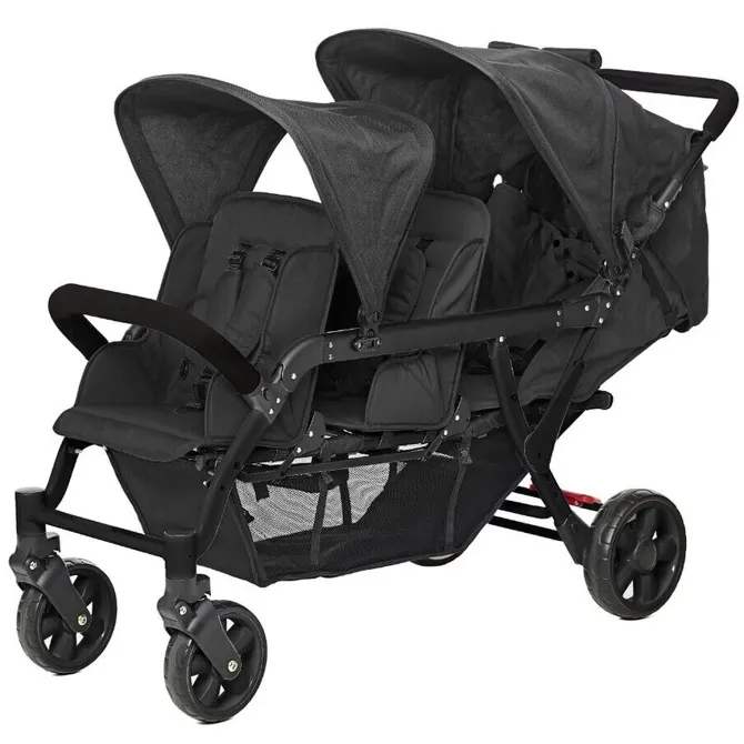 Familidoo Poussette 3 Places Lidoo H3E + Ergondrive - Full Black