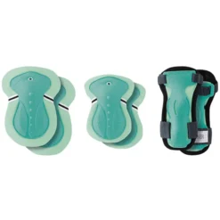 Globber Lot de 3 Protections Junior Coudes Genoux et Poignets Menthe - XXS