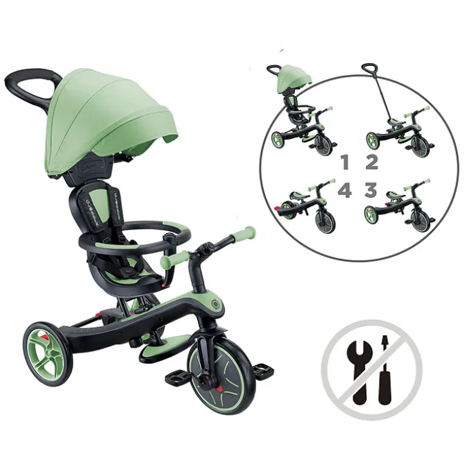 Globber Tricycle Evolutif Trike Explorer 4-en-1 V2 - Sauge