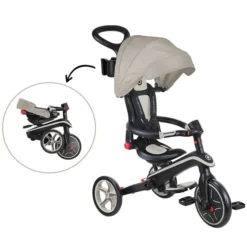 Globber Tricycle Evolutif Trike Explorer Foldable 4-en-1 - Taupe