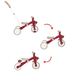 Globber Tricycle Learning 3-en-1 Plus Eco - Rouge Foncé