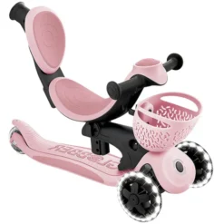 Globber Trottinette Evolutive Go Up Baby 360 Lights - Rose Pastel