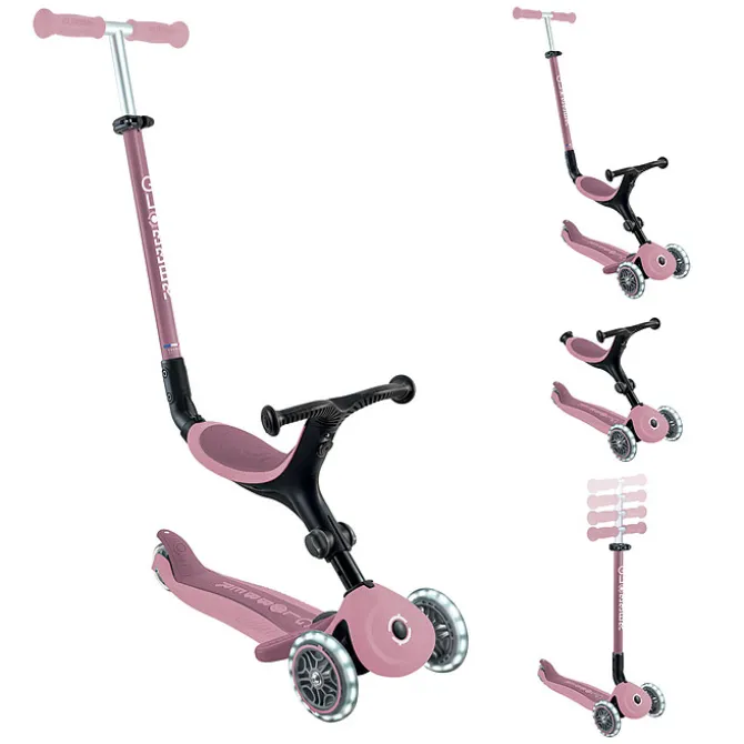 Globber Trottinette Evolutive Go Up Active Lights Ecologic - Framboise