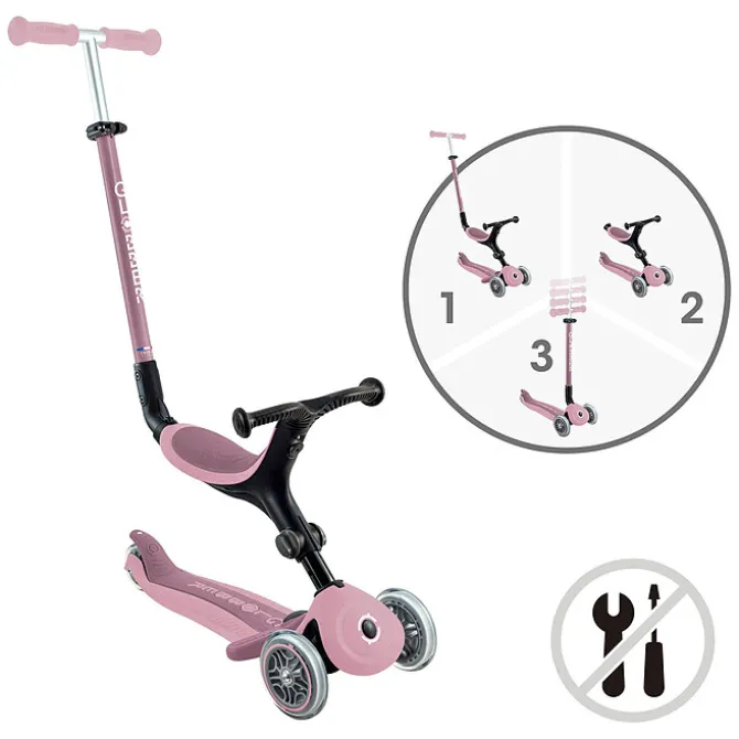 Globber Trottinette Evolutive Go Up Active Eco - Rose