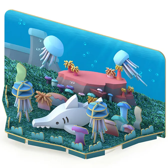 Halftoys Requin Scie et Habitat Half Ocean