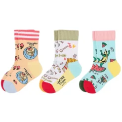 Hello Hossy Lot de 3 Paires de Chaussettes Food - 22/24