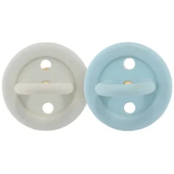 HEVEA Lot de 2 Tétines Rondes Bumi Bébé Denim & Sage - 0/3 Mois