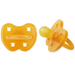 HEVEA Lot de 2 Tétines Rondes Couronnes Natural - 0/3 Mois