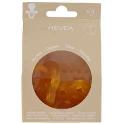 HEVEA Lot de 2 Tétines Rondes Couronnes Natural - 0/3 Mois