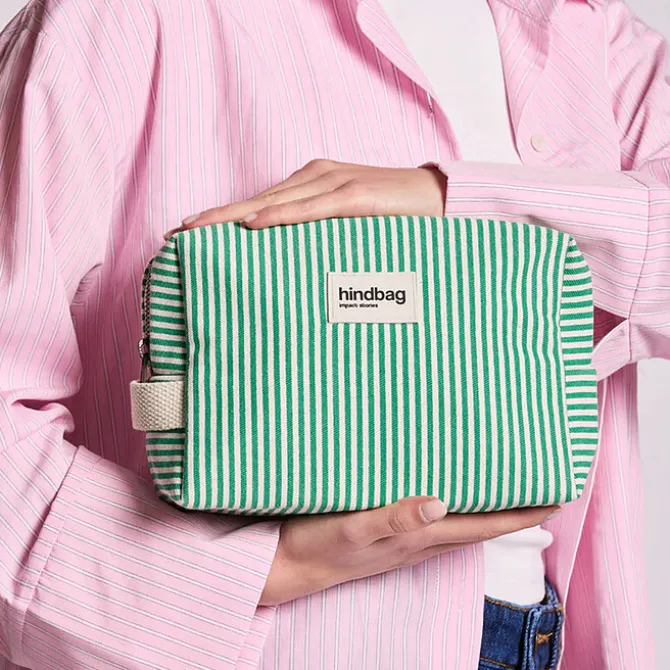 Hindbag Trousse de Toilette Léon Riviera - Rayures Vert