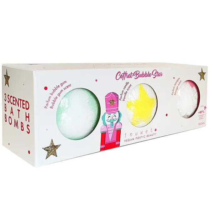 inuwet Lot de 3 Bombes de Bain Effervescentes Bubble Star - 360 g