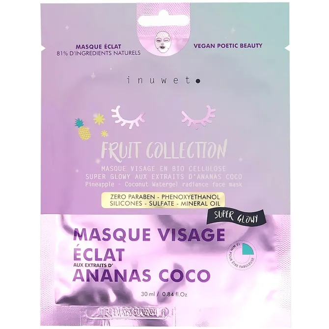 inuwet Masque Eclat aux Extrait d'Ananas Coco - 30 ml