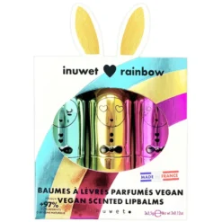 inuwet Trio de Baumes à Lèvres Lapin Rainbow