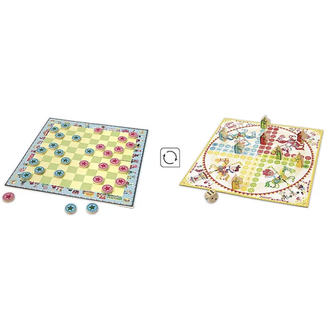 Janod Jeu Duo Petits Chevaux et Dames