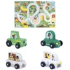 Janod Pack Tapis Campagne et 4 Voitures - Cross Roads