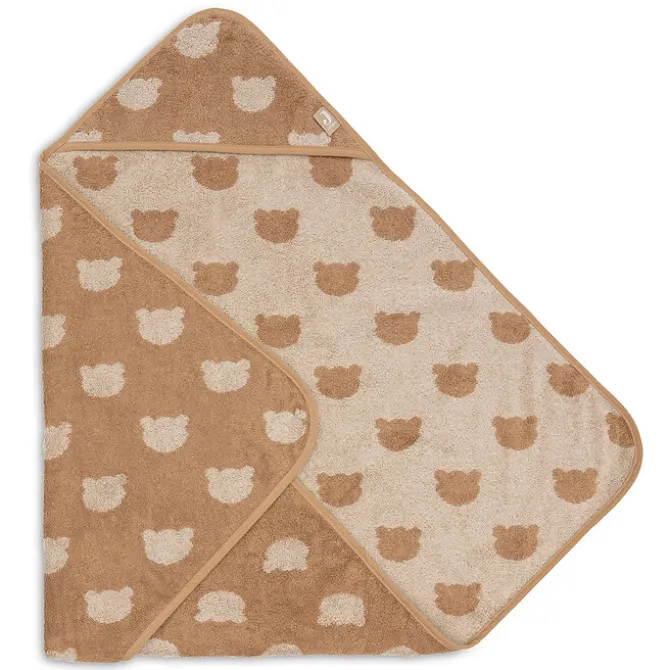 Jollein Cape de Bain Eponge Jacquard - Teddy Bear Biscuit