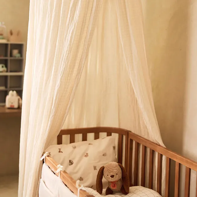 Jollein Ciel de Lit Cosy Check Sand - 245 cm