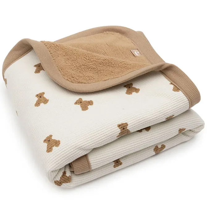 Jollein Couverture Berceau - Mini Teddy Bear Little Waffle Fluffy Teddy Bear