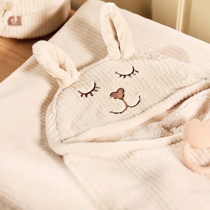 Jollein Couverture Portefeuille Bunny Cloudy Rib - Oatmeal