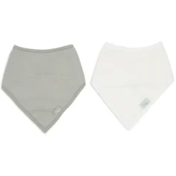 Jollein Lot de 2 Bavoirs Bandana Gaze de Coton - Olive Green & Oatmeal