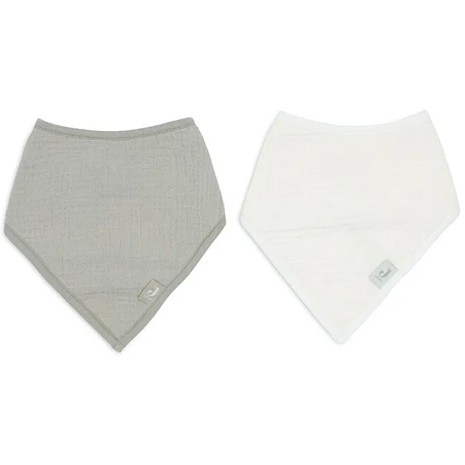 Jollein Lot de 2 Bavoirs Bandana Gaze de Coton - Olive Green & Oatmeal