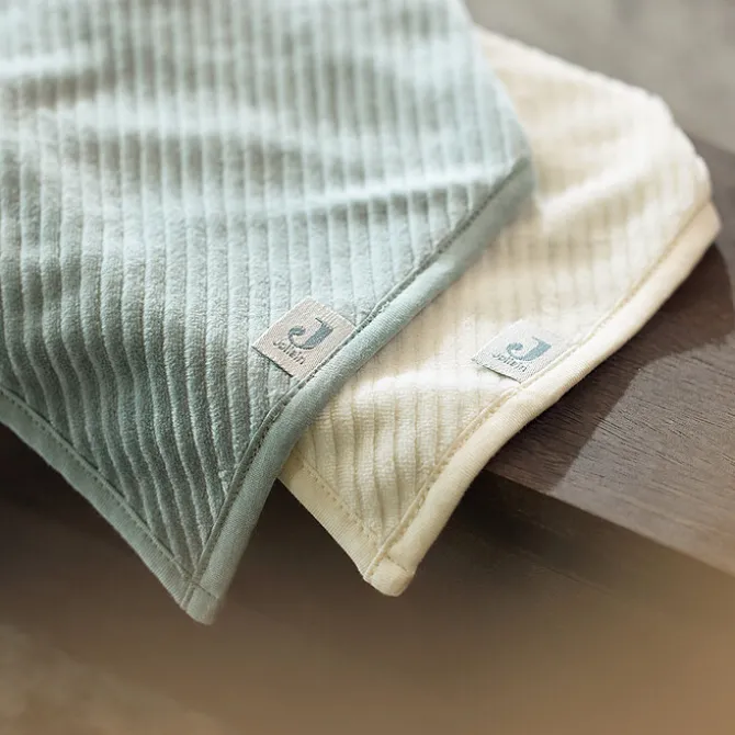 Jollein Lot de 2 Bavoirs Bandana Velvet Rib - Sea Green & Ivory