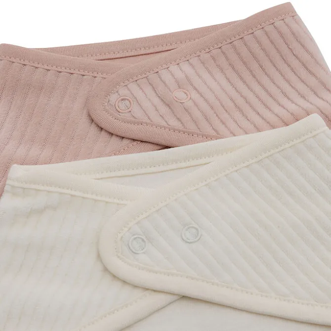 Jollein Lot de 2 Bavoirs Bandana Velvet Rib - Wild Rose & Ivory