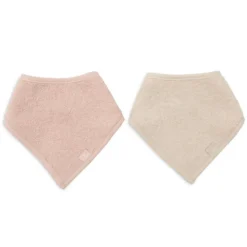 Jollein Lot de 2 Bavoirs Bandana - Silk Rose & Sand