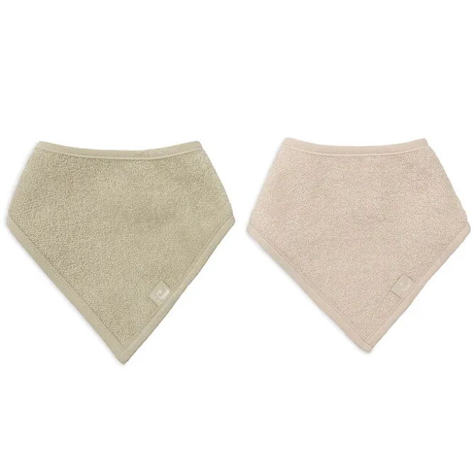 Jollein Lot de 2 Bavoirs Bandana - Soft Matcha & Sand