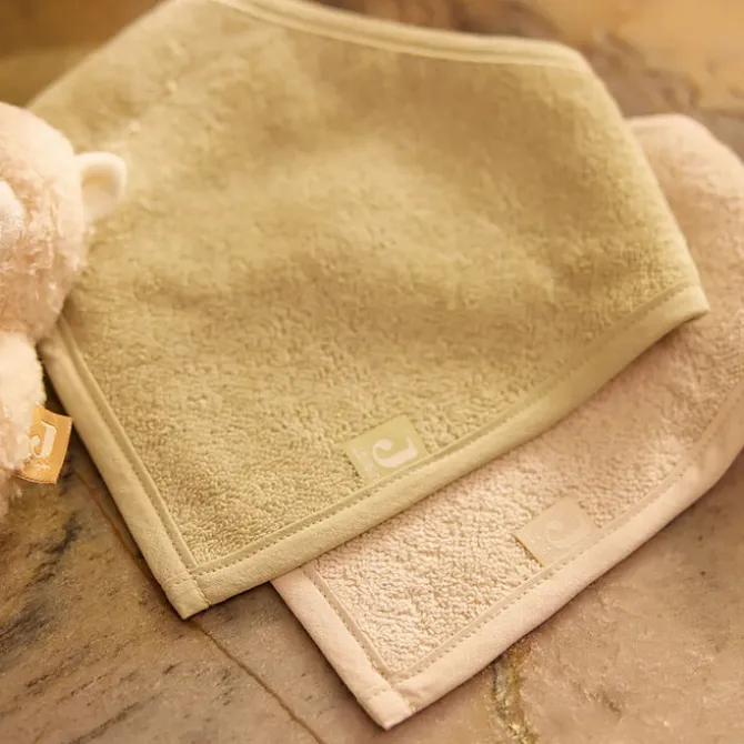 Jollein Lot de 2 Bavoirs Bandana - Soft Matcha & Sand