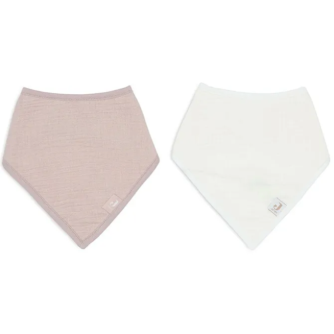 Jollein Lot de 2 Bavoirs Bandana Gaze de Coton - Wild Rose & Oatmeal