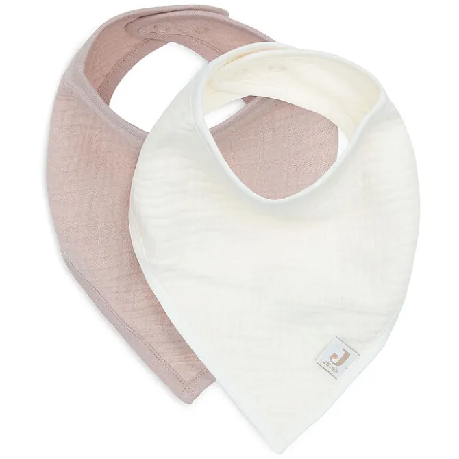 Jollein Lot de 2 Bavoirs Bandana Gaze de Coton - Wild Rose & Oatmeal