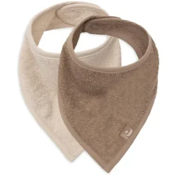 Jollein Lot de 2 Bavoirs Bandana - Milky Coffee & Sand