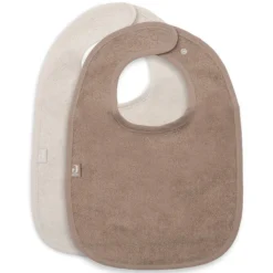 Jollein Lot de 2 Bavoirs Eponge - Milky Coffee & Sand