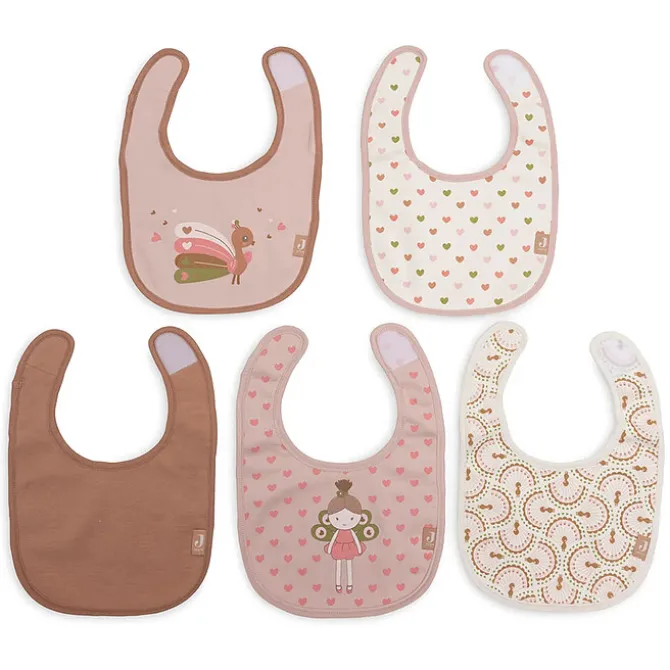 Jollein Lot de 5 Bavoirs Imperméables - Soft Plumes