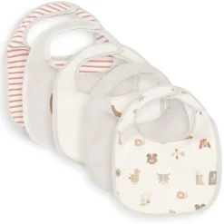 Jollein Lot de 5 Bavoirs Imperméables - Animal Friends