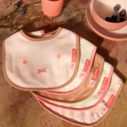 Jollein Lot de 5 Bavoirs Imperméables Miffy Moments - Silk Rose