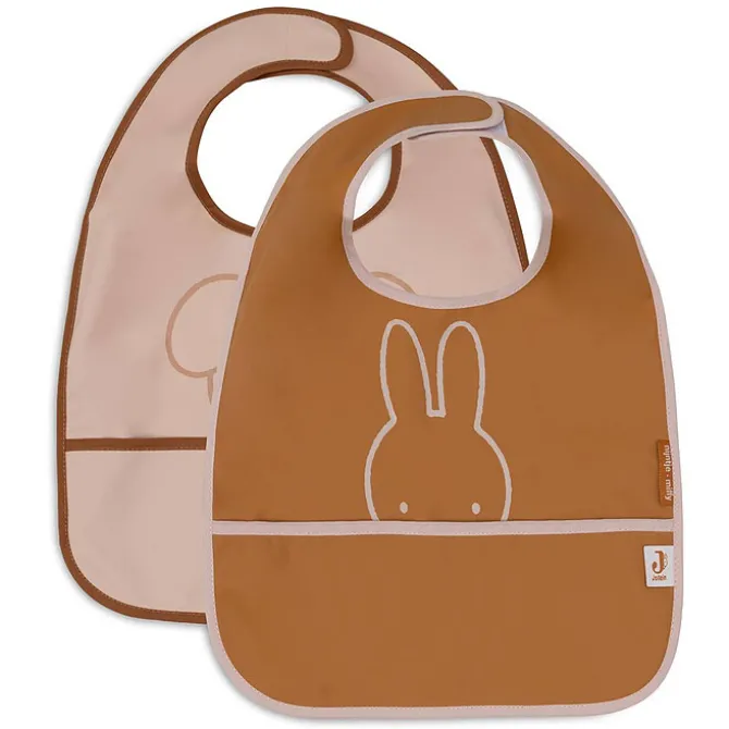 Jollein Lot de 2 Bavoirs Imperméables - Miffy Peekaboo Wild Rose