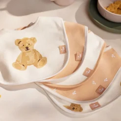 Jollein Lot de 5 Bavoirs Imperméables - Teddy Bear & Harvest