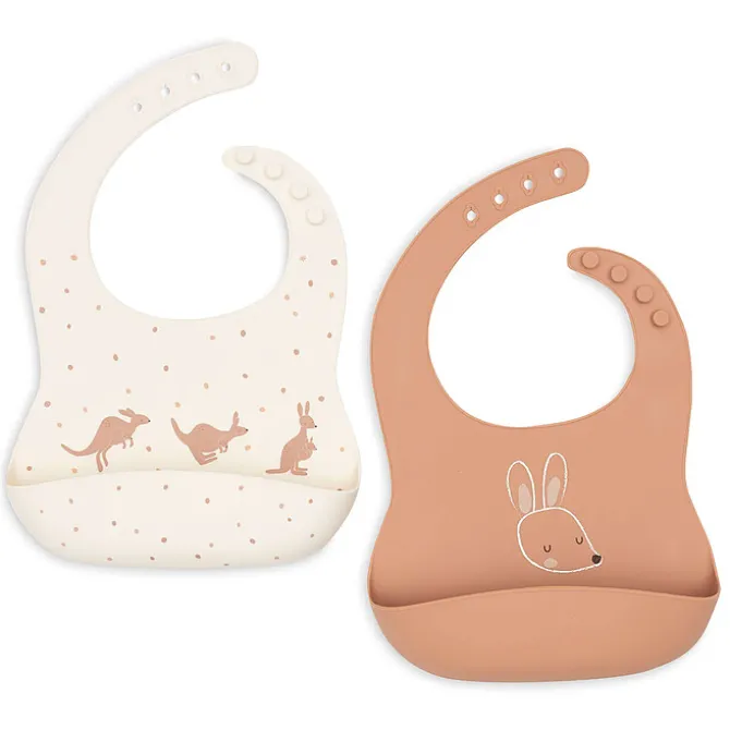 Jollein Lot de 2 Bavoirs Silicone - Kangaroots