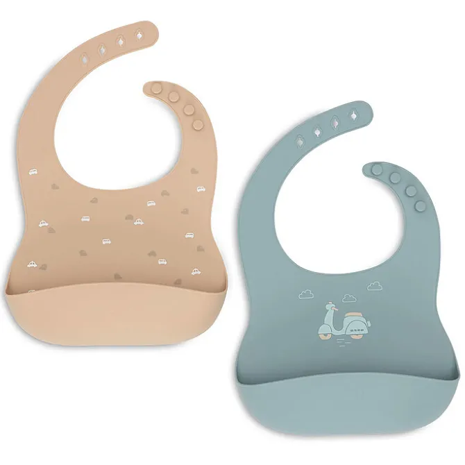 Jollein Lot de 2 Bavoirs Silicone - On The Go