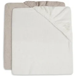 Jollein Lot de 2 Housses de Matelas à Langer - Ivoire & Nougat