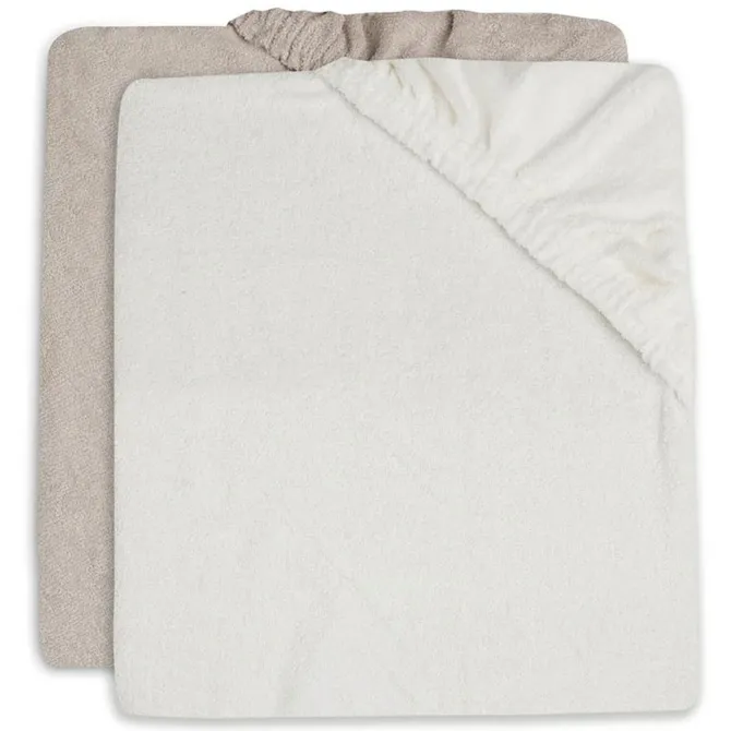 Jollein Lot de 2 Housses de Matelas à Langer - Ivoire & Nougat