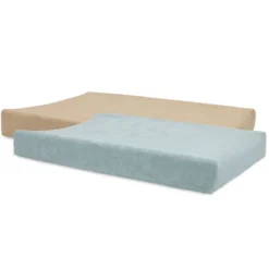Jollein Lot de 2 Housses de Matelas à Langer - Sea Green & Biscuit