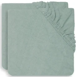 Jollein Lot de 2 Housses de Matelas à Langer - Ash Green