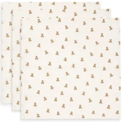 Jollein Lot de 3 Langes Gaze de Coton - Mini Teddy Bear