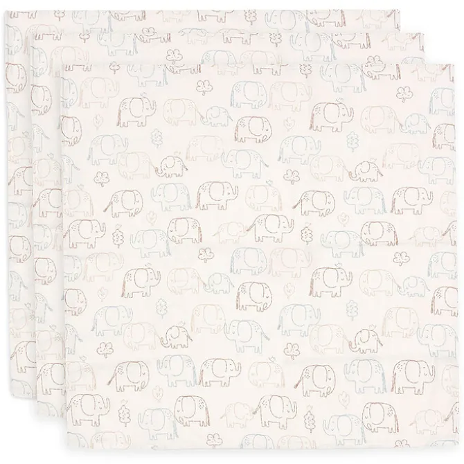 Jollein Lot de 3 Langes Gaze de Coton - Elephant Tales