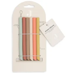 Jollein Lot de 6 Pailles en Silicone - Multicolore
