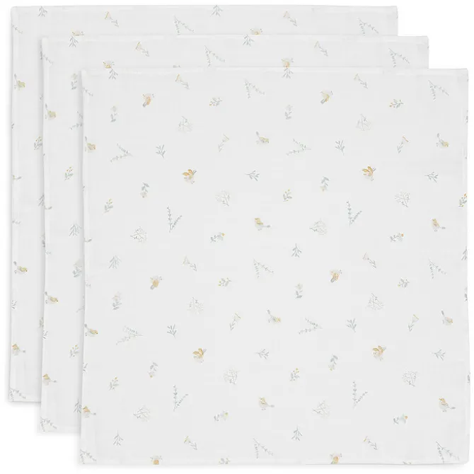 Jollein Lot de 3 Petits Langes Gaze de Coton - Lovely birds